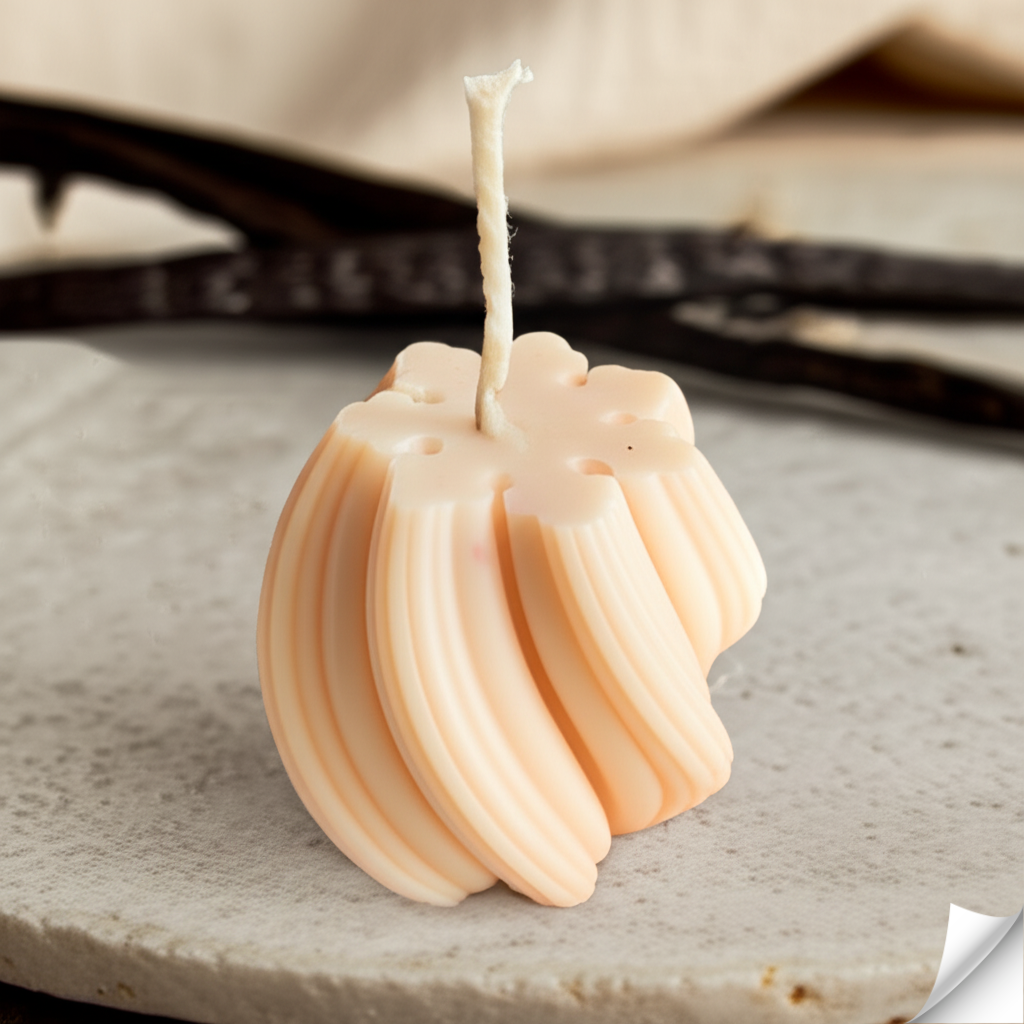 Radiant Swirl handcrafted vanilla scented candle - artisan gift for home decor