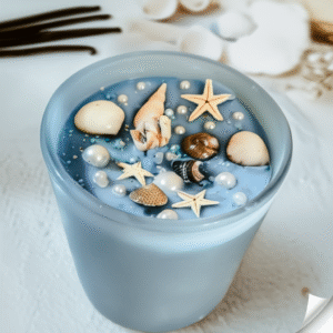Coastal Serenity handcrafted ocean breeze scented candle - artisan home decor gift