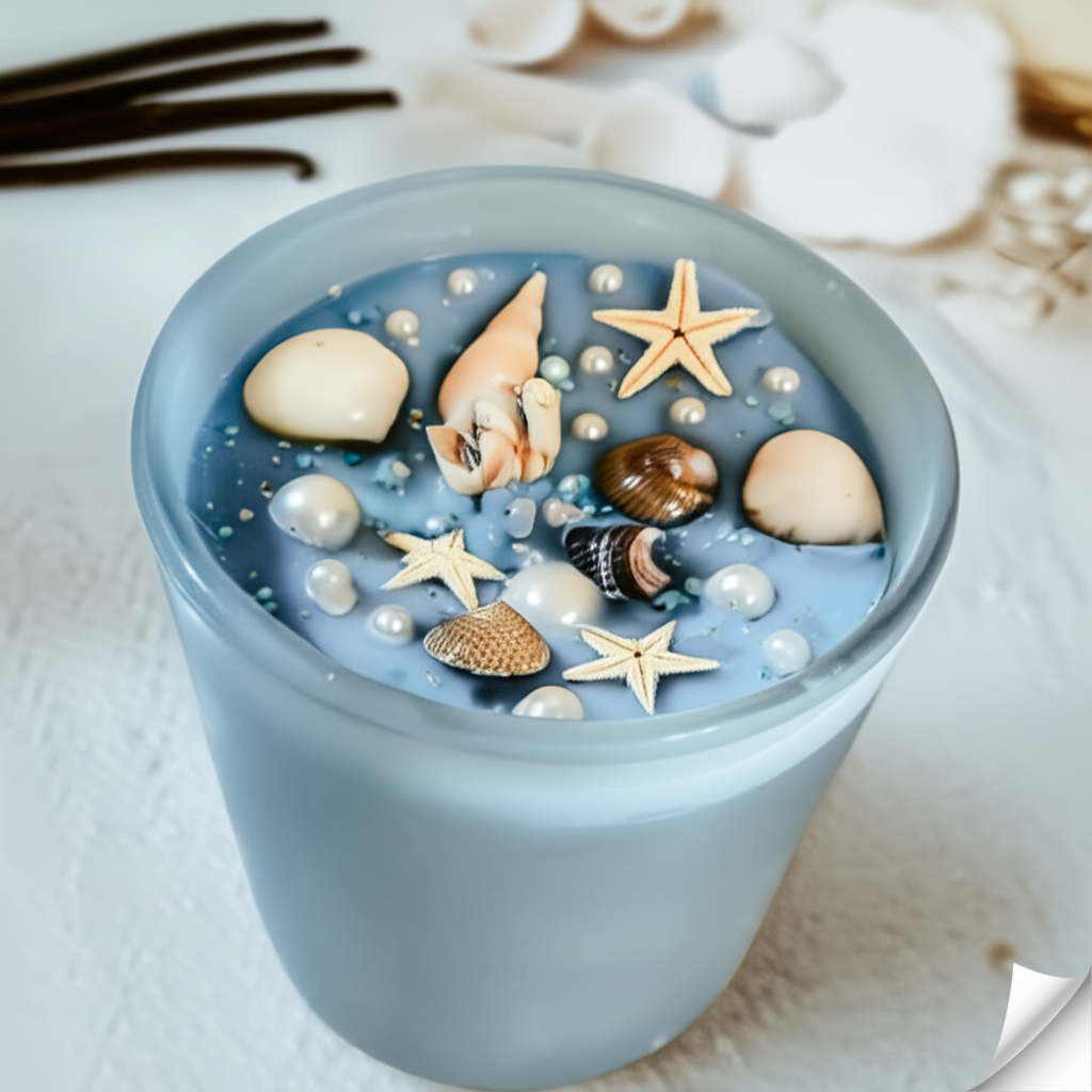 Coastal Serenity handcrafted ocean breeze scented candle - artisan home decor gift
